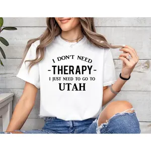 Going To Utah Gifts, Therapy Utah Shirt, Funny Utah State T-Shirt, Men & Women Size Unisex S-3XL