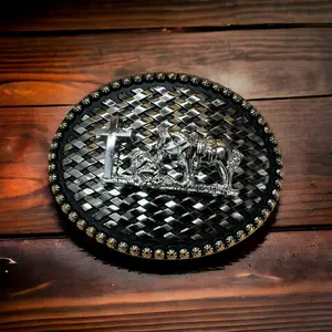 Double G Ranch - Fallen Cowboy Oval Belt Buckle