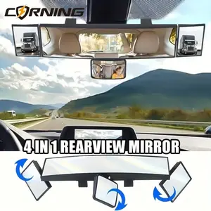 14.96inch Car High-Definition Rearview Mirror, 4 Lens, Wide Angle, No Damage Installation, Suitable for Cars and Suvs, Interior Makeup Mirror, Car Accessories
