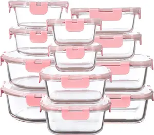 12 Pack Glass Storage Containers with , Leak-Proof Meal Prep Containers, Dishwasher/Microwave/Oven/Freezer Safe Glass  Storage Containers for Leftovers, to Go