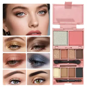 Mini Portable Compact Folding Makeup Palette, Eyeshadow Set, Highlighter Blush Combo, Perfect Gift for Women and Girls, Ideal for Travel and Beginners
