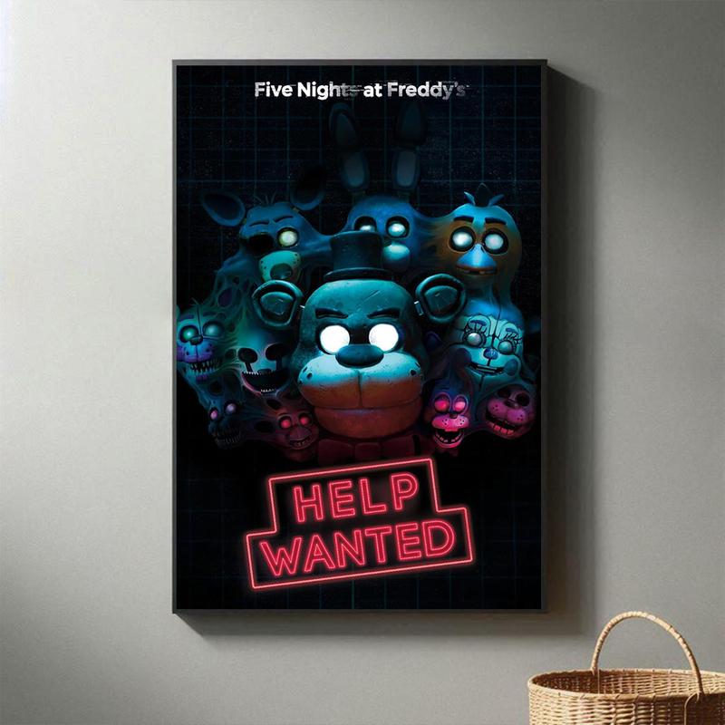 Five Nights at Freddy's Poster Freddy Wall Poster Celebrate Group Movie For Kids Room Bedroom Decor Game Lovers Canvas Art Print Teen Fans Girls Boys Birthday Gifts