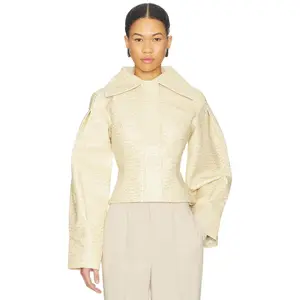 Yellow The Label Olsen Ostrich Jacket in Sand