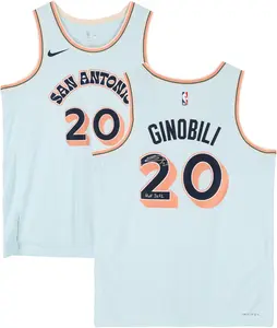 Manu Ginobili San Antonio Spurs Autographed Nike 2024-25 City Edition Swingman Jersey with "HOF 2022" Inscription - Fanatics Authentic Certified