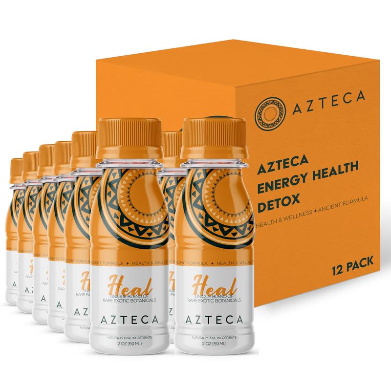 Azteca Health Organic Energy Shots - Wellness Shots, Natural Energy Shots, Health Shots, Vitamin Boost for Focus, Strength and Energy, Organic Energy Drink Made in the USA - Lemon Flavor 12pack 2Fl oz