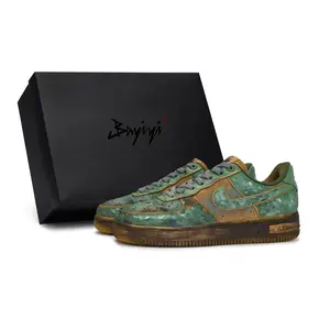 Nike Air Force 1 Low Custom Sneakers with Special Box, Distressed Finish, and Slip-Resistant Sole for Men and Women Trending Shoes, House White Official Shoes to Get / Maison Mihara