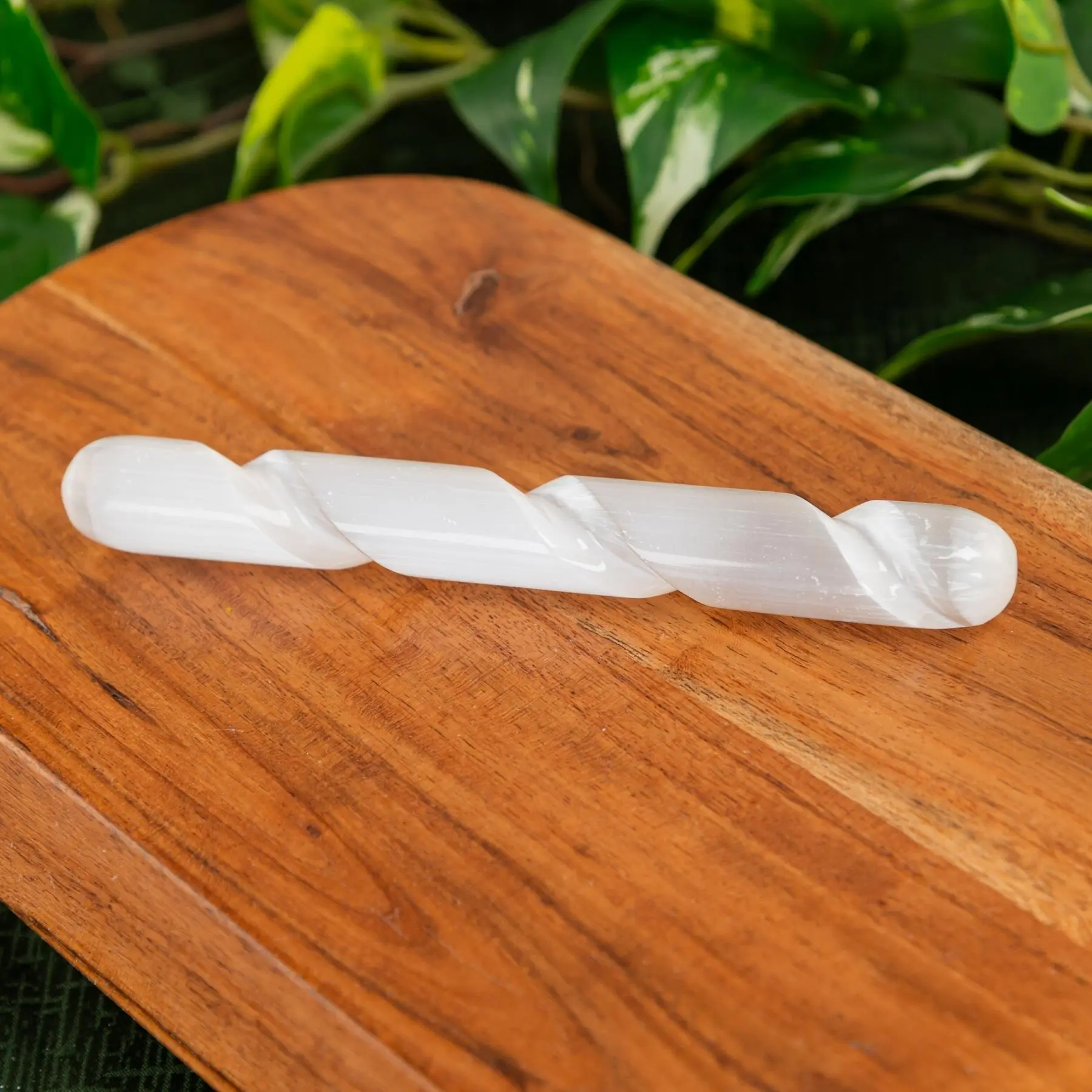 Down To Earth Selenite Spiral Wand