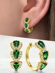 1 Pair Pretty Cubic Zirconia Drop Earrings For Women For Wedding Engagement Anniversary Jewelry Valentine's Day Gift