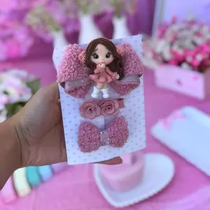 Cute Luxury Hair Bow with Porcelain Dolls - Eye-Catching Design & High-Quality Materials - Perfect for Formal Events & Everyday Wear Ponytail Wedding