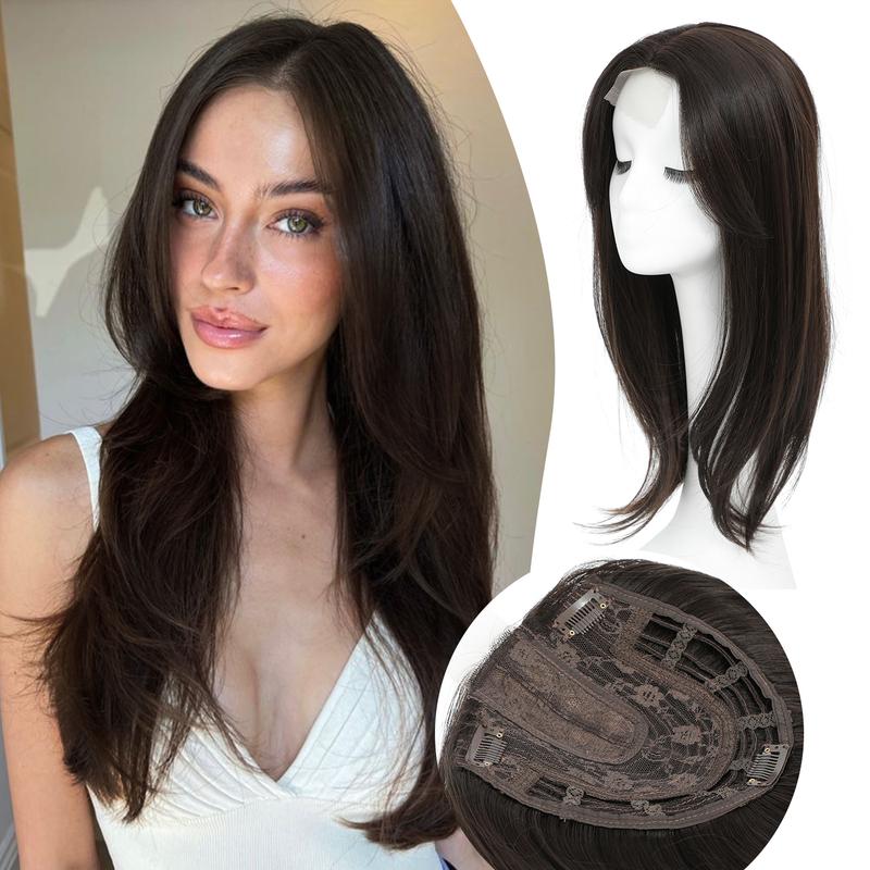 PANEWAY Hair Topper for Women 18 Inch Long Straight Big Base for Maximum Coverage on Thinning Hair Snug Fit with Realistic Illusion Hairline Your Confidence Solution