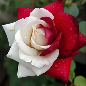 Love in Rose Bush 250pcs Seeds, Red White Rose Seeds, Easy to grow, an excellent gardening gift Full bloom all year round