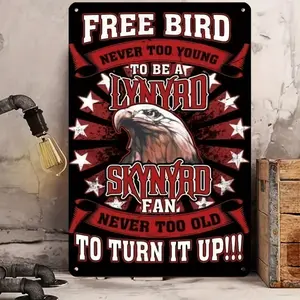 Free Bird Vintage Metal Wall Art, Creative Metal Sign, Wall Decor for Home, Bar, Cafe, Office, Indoor & Outdoor Display, Poster