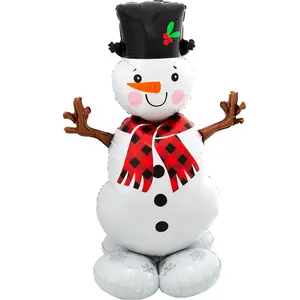 Festive 50-Inch Snowman AirLoonz Balloon - Christmas Foil Air Walker