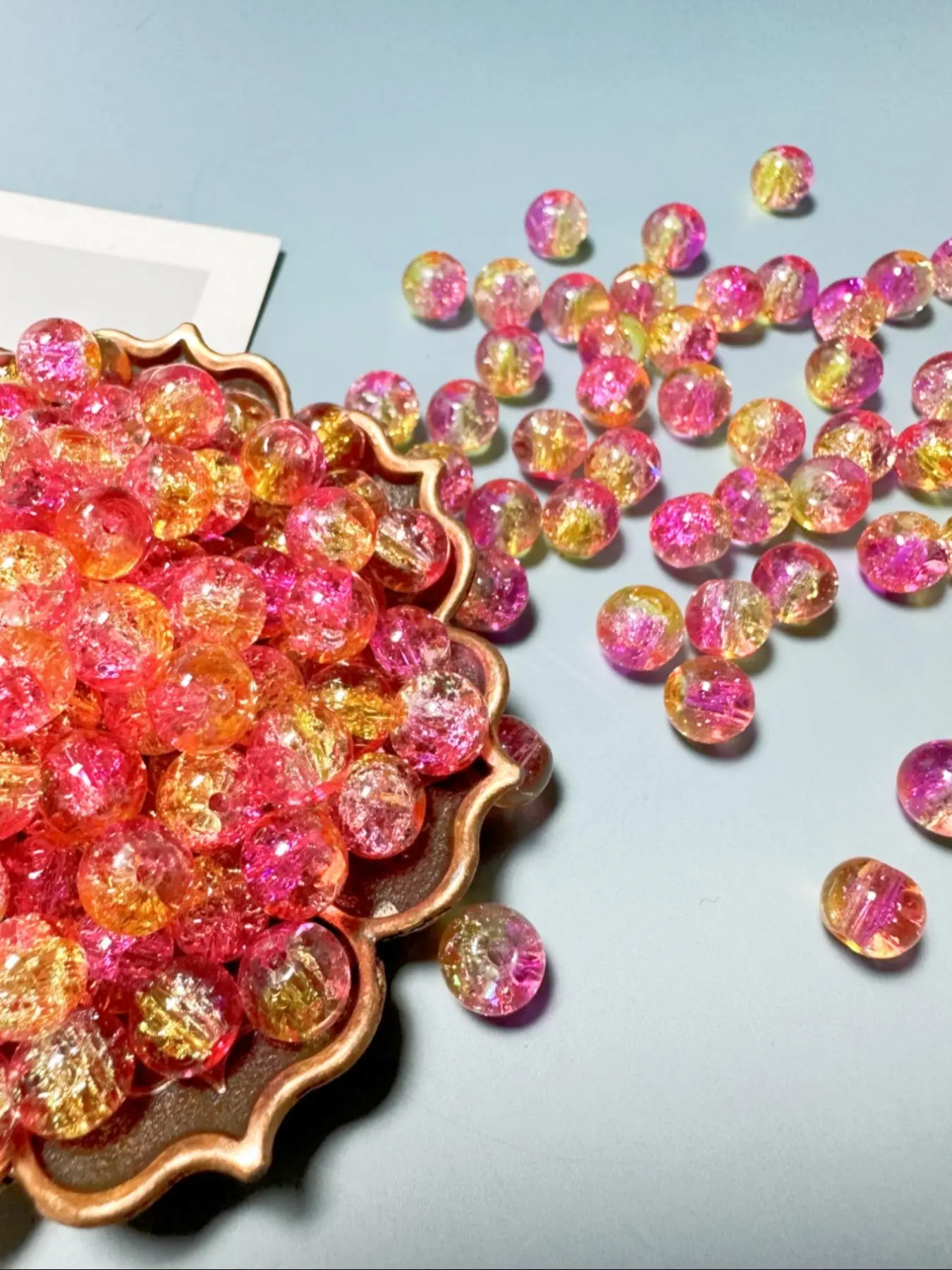 8mm Colorful Bead, Premium Glass Beads, Fashionable Bead for Jewelry Making, DIY Jewelry Accessories for Bracelet & Necklace Making, Diy Mix Beads, Diy Beading Accessories, Diy Craft Embellishments