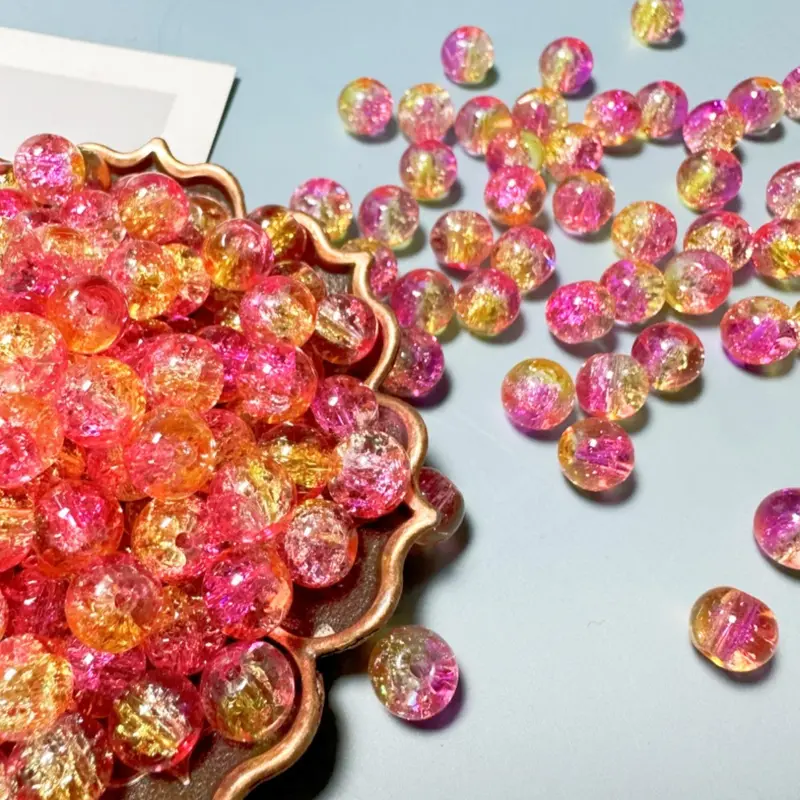 8mm Colorful Bead, Premium Glass Beads, Decorative Beads, Fashionable Bead for Jewelry Making, DIY Jewelry Accessories for Bracelet & Necklace Making, Diy Mix Beads, Diy Beading Accessories, Diy Craft Embellishments