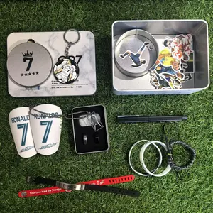 Soccer Star Number 7 Gift Bundle(1 gift box+1 Keychain+1 Pen+1 Necklace+2 Rings+1 Pair Of Shin Guards+5 wristbands)