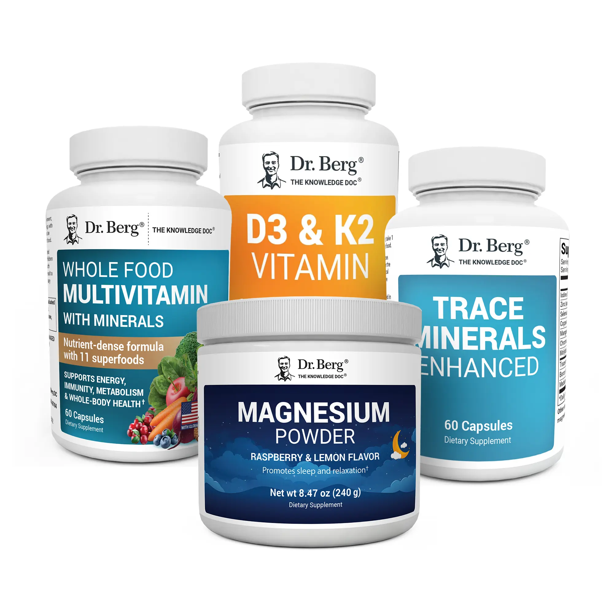 Dr. Berg’s Daily Essentials | Sleep, Energy, Immunity & Bone Health Supplement Bundle