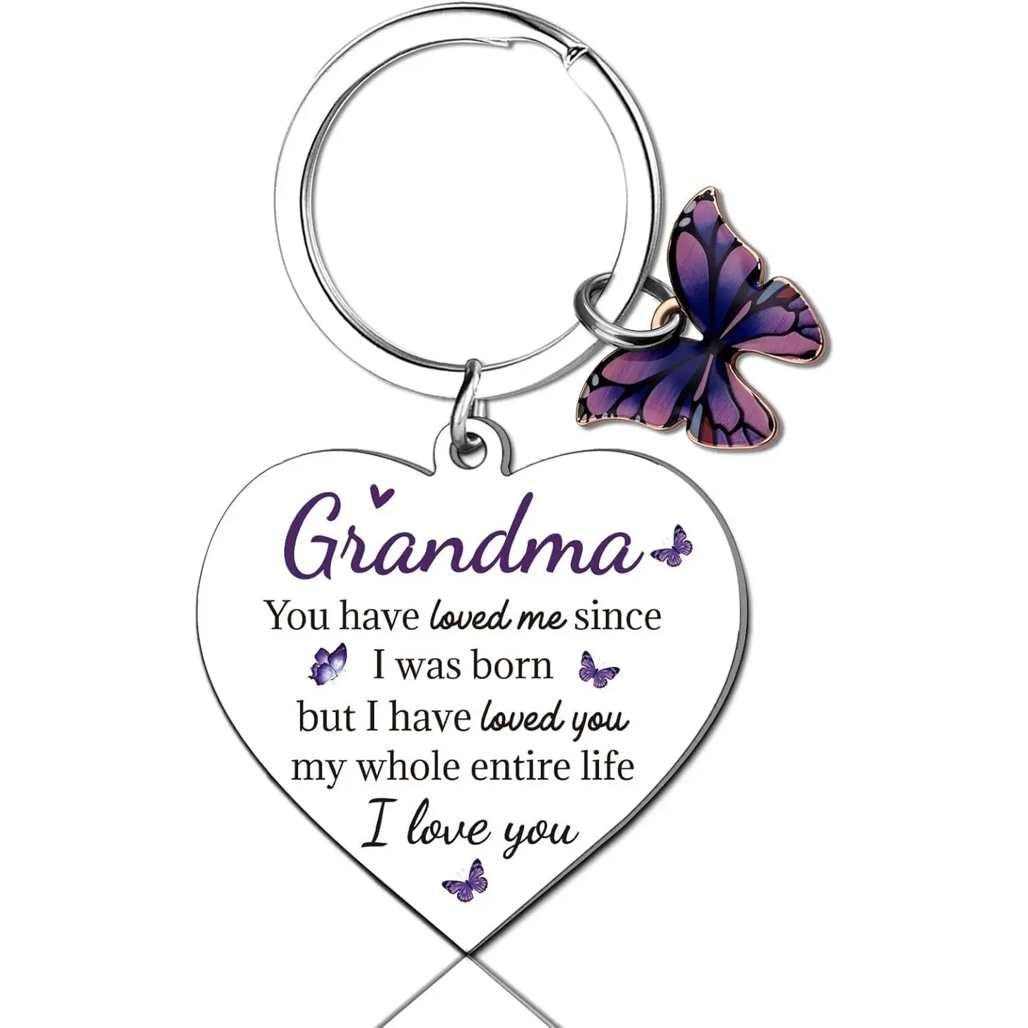 Grandma Gifts From Grandkids Mothers Day Gifts for Grandma Keychain for Granny Gigi Nana Mimi Grandmother Birthday Gift for Grandmother Gift Ideas Butterfly Accessories