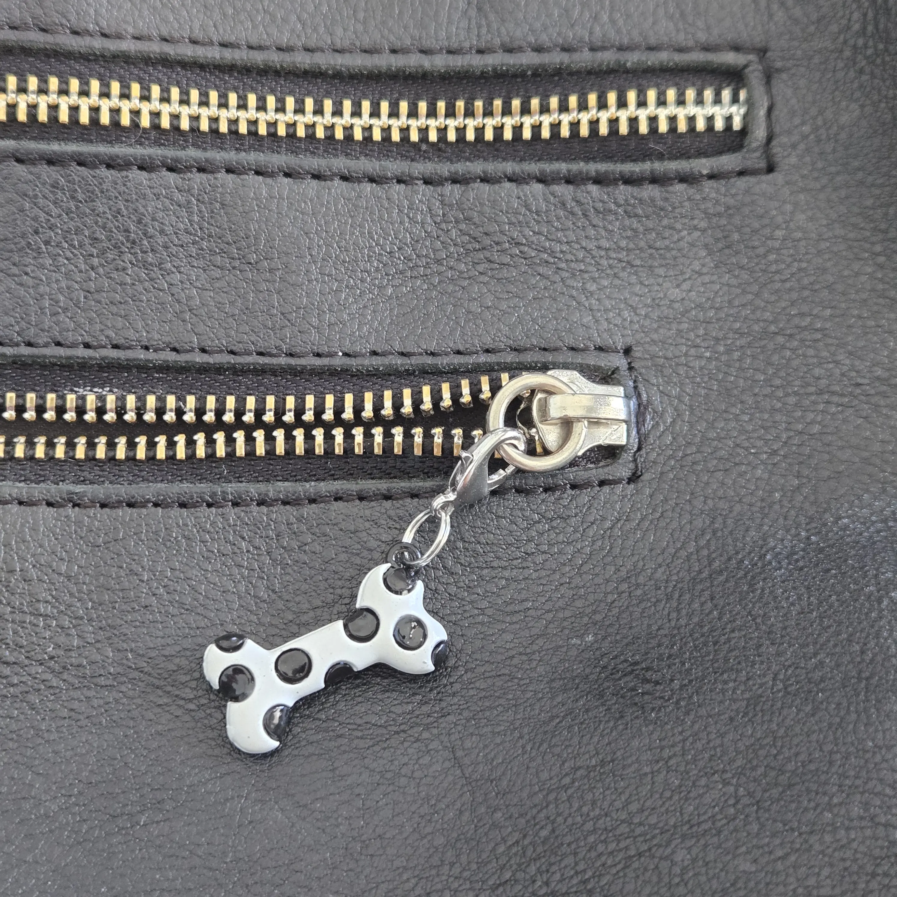 Dog Bone Zipper Pull Charms Set of 2 in Paw Print Gift Bag