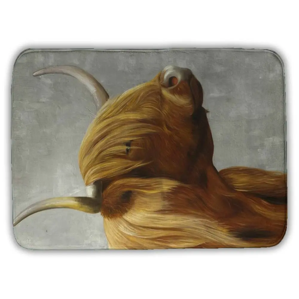 360 stand Microfiber Cloth Absorbent Rectangle Highland Cow Bath Mat, 17x24 in, Rustic Home Decor - Cozy Farmhouse, Nature-Inspired Bathroom Supply, Bathmat, Bathroom Floor Mat, Bathroom Accessory, Non-Skid Bath Mats