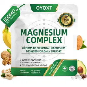 OYQXT Magnesium Complex Supplement, 10 Essential Forms, 500mg, 90 Capsules – USA-Made, Non-GMO, Supports Healthy Muscles, Bones & Metabolism for Fitness & Natural Wellness
