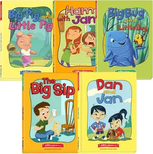 ABCmouse Beginner Readers Series 1 Story Time Bundle: 5-Pack Hardcover Books for Ages 2+, Simple Early Reading Books: Big Bug & Little Bug, Big Pig & Little Pig, The Big Sip, Dan & Jan, Ham with Jam