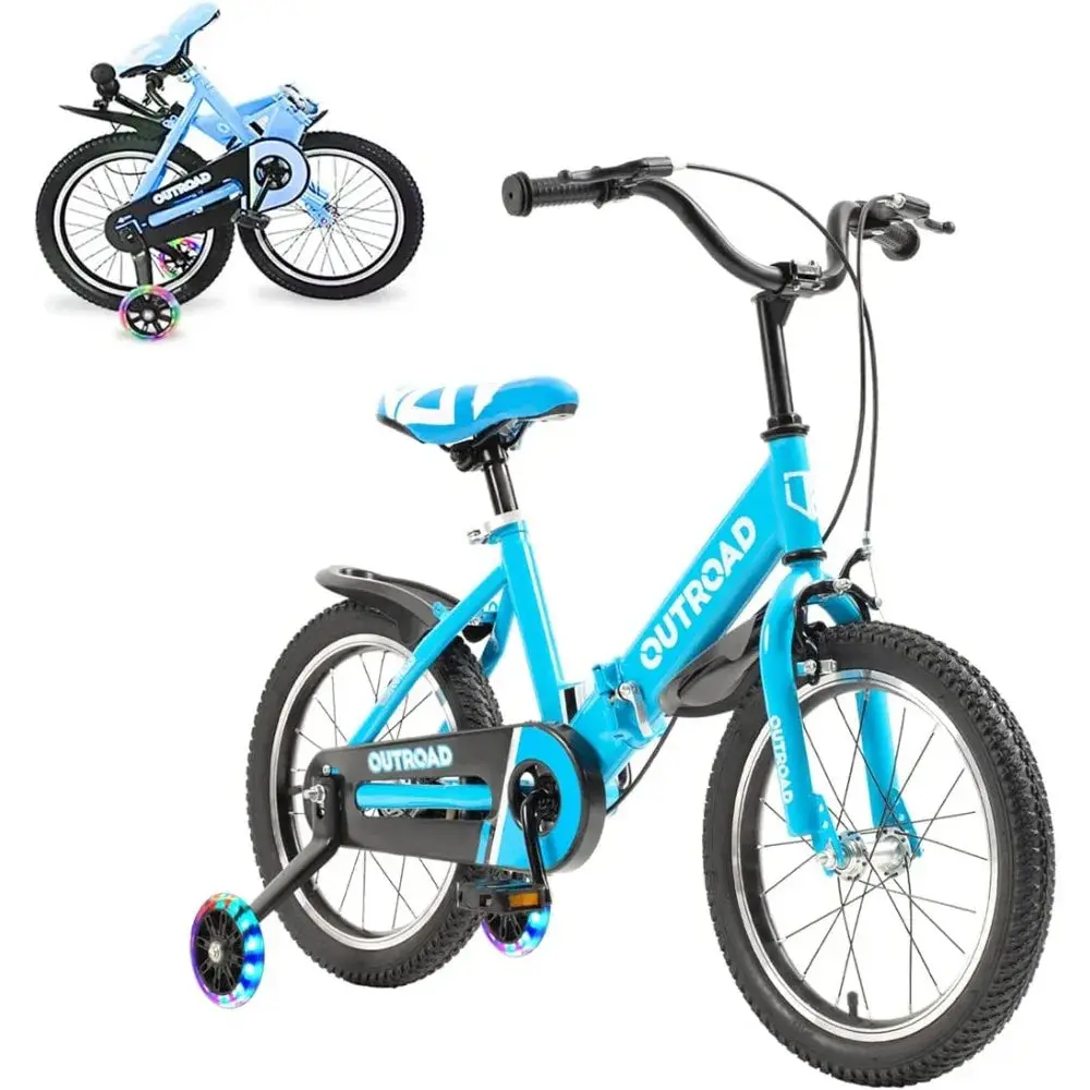 Foldable Kids' Bike with Flash Lighting – Perfect for Boys & Girls Ages 3-9 (14/16 Inch)