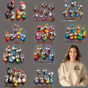 12-Piece DIY Bird Iron-On Transfer Patches, Washable Heat Transfer Stickers for Clothing, T-Shirts, Masks, Jeans, Backpacks
