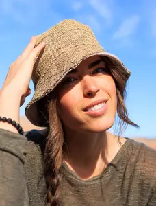 Hemp Bucket Hat• Unisex Handmade Natural Hippie Hat• Eco-Friendly Sun Hat for Men & Women• Packable Travel Beach Hat• Festival Hat by Asatre
