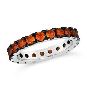 Multi-Sapphire Skinny Eternity Band in Orange