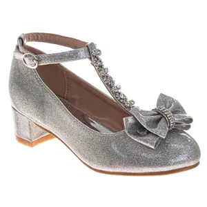 Badgley Mischka Dress Shoes Girls  Elegant Sparkle Formal Occasion (Little Kid / Big Kid), Adjustable Sandals, Glitter Sandal