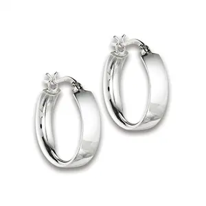 5mm Thick Clasp Hoop Earrings - Pair - 925 Sterling Silver