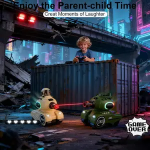 Remote Control Battle Tanks Set, 2 Pieces, Ages 6-10, Boys & Girls, Home Play, Parent-Child Interaction, Birthday Party Gift, Rc Tank