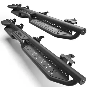 Running Boards Fits for 2020-2026 Jeep Gladiator JT (4 Door), Dual Step Nerf Bars for Easy Entry, Roof Cleaning & Truck Bed Access, Black Powder-Coated Steel