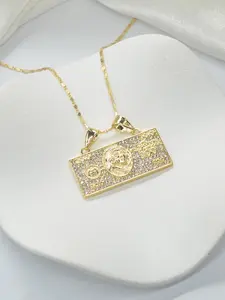Men's Punk Style Dollar Pendant Necklace, Rock Party Accessory, Perfect for Easter, Christmas, Halloween, Festival Gift