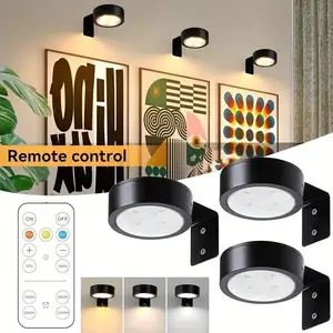 3-Pack Magnetic Smart Display Lights, Adjustable Colors, Timer Function, Home Decor LED Cabinet Light, Mood Decorative Lights, Remote Control + Touch Lampshade Dual Control