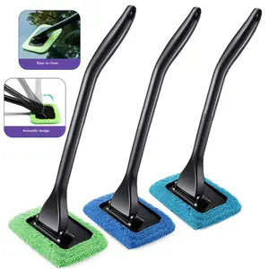 3 Pack Windshield Cleaner, Cleaning Tool Kits Microfiber Car Wiper Cleaner Glass Brush, Anti-Fogging, Easy to Clean, 3 Hoods + 3 Covers