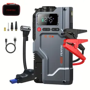 Starter with Air Compressor, 5-in-1 Functional Jump Box 2500A Peak 150PSI Starter Battery Pack with Digital Tire Inflator, Portable Car Battery Charger for 2.25 Gallon Gasoline or 1.85 Gallon Diesel