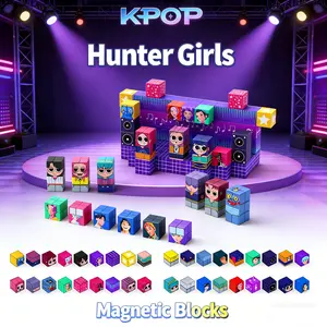 K-Pop Hunter Girl Team Magnetic Building Blocks, Magnetized Construction Set, Fun and Educational Toy for Kids, Perfect Gift Idea