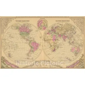 World - Road Map, 1885 - Historical Map Print