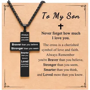 Cross Necklace for Men Boys Easter Graduation Gifts for Teen Boys Men Daily Clothing Decor