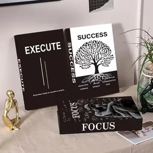 3 Piece Set Simple Home Decor Products Fake Books, Realistic Book Display Box, Cozy Atmosphere Creative Decoration, Living Room Study Background Props, Aesthetic Room Decoration