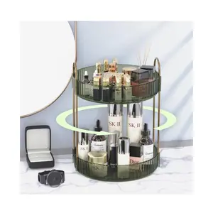 360 Rotating Makeup Organizer 2 Tier Bathroom Organizer Large Capacity Skincare Organizer Countertop Cosmetic Organizer Lotion Organizer Perfume Organization Vanity Organizers and Storage Stand