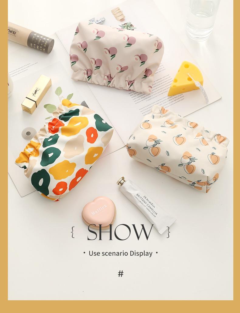 Self-Closing Waterproof Makeup Bag - Shrapnel Storage Bag for Girls with VITALITY Design