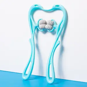 6-Wheel Neck Massager Roller – Manual Deep Tissue Pain Relief Tool Blue Body Care