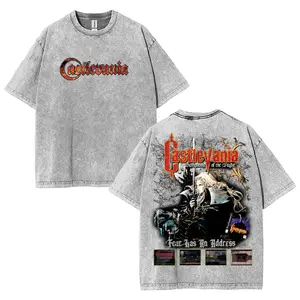 Video Games 'Castlevania SOTN' Staple Oversized front sided game graphic tees Overprintting Tshirts, Gift For gamer Tropical Casual unisex top gift shirt Menswear Man Streetwear Shortsleeve