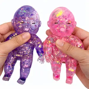 Mega Glitter Slow Rising Squeeze Toy for Stress Relief, Soft Sensory Fidget Toy for Kids & Adults, Cute Stretchy Collectible Sparkly Squishies