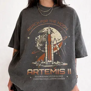 Youth and Adult Artemis II Reach For The Moon T-shirt, Unisex Cotton T-Shirt, Menswear, Womenswear