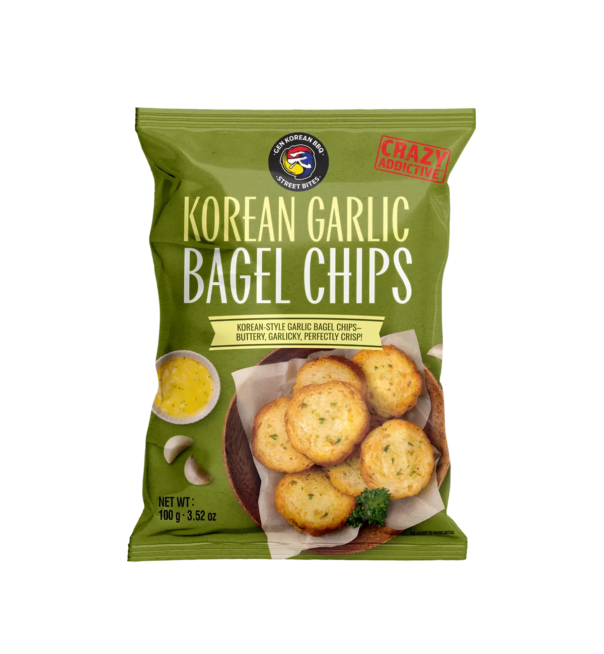 Korean Garlic Bagel Chips