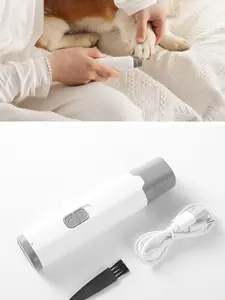 Pet Claw Care Rechargeable Quiet Trim Nail Grinder, LED Light, 2-Speed Adjustable Head, USB Fast Charging, Universal for Cats and Dogs, Low Noise
